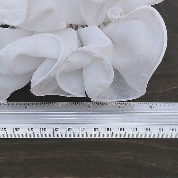 Vtg 90s white chiffon ruffle bow hair claw clip - Picture 5 of 6